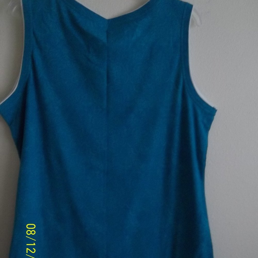 made for Life 2X Aquamarine/White Layered Tank Top - Picture 2 of 5